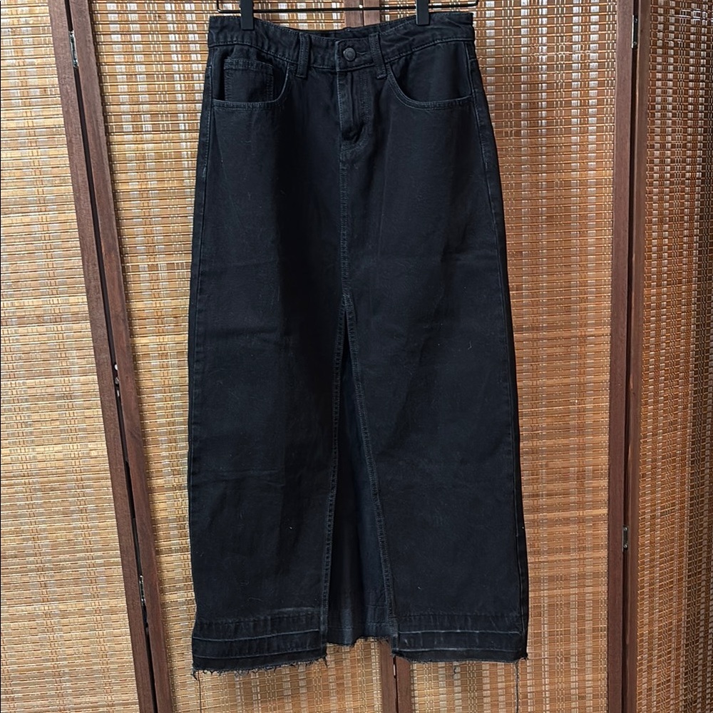 Urban outfitters Black Denim Maxi Skirt